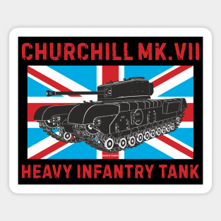 Churchill MK.VII on the background of the British flag Magnet